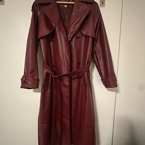Women's Burgundy Trench Coat